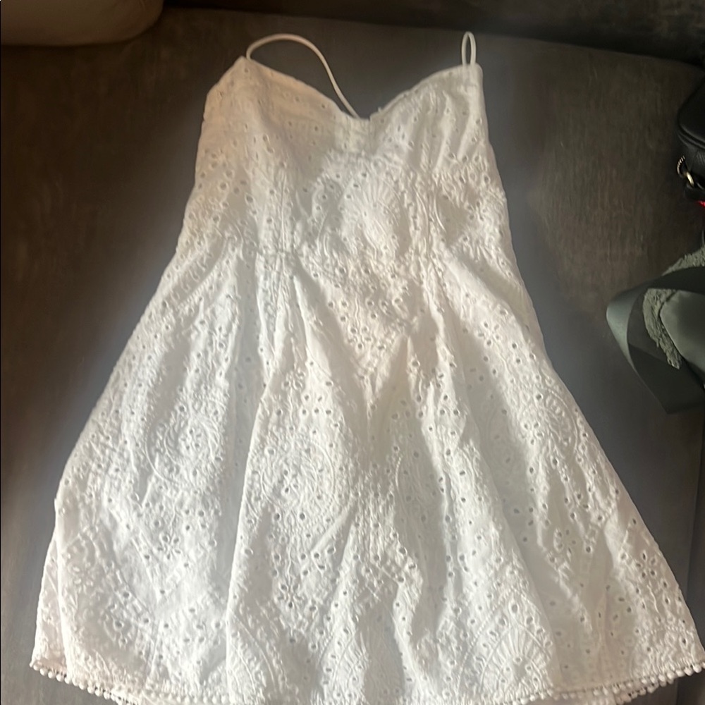 H&M White Eyelet Mini Dress